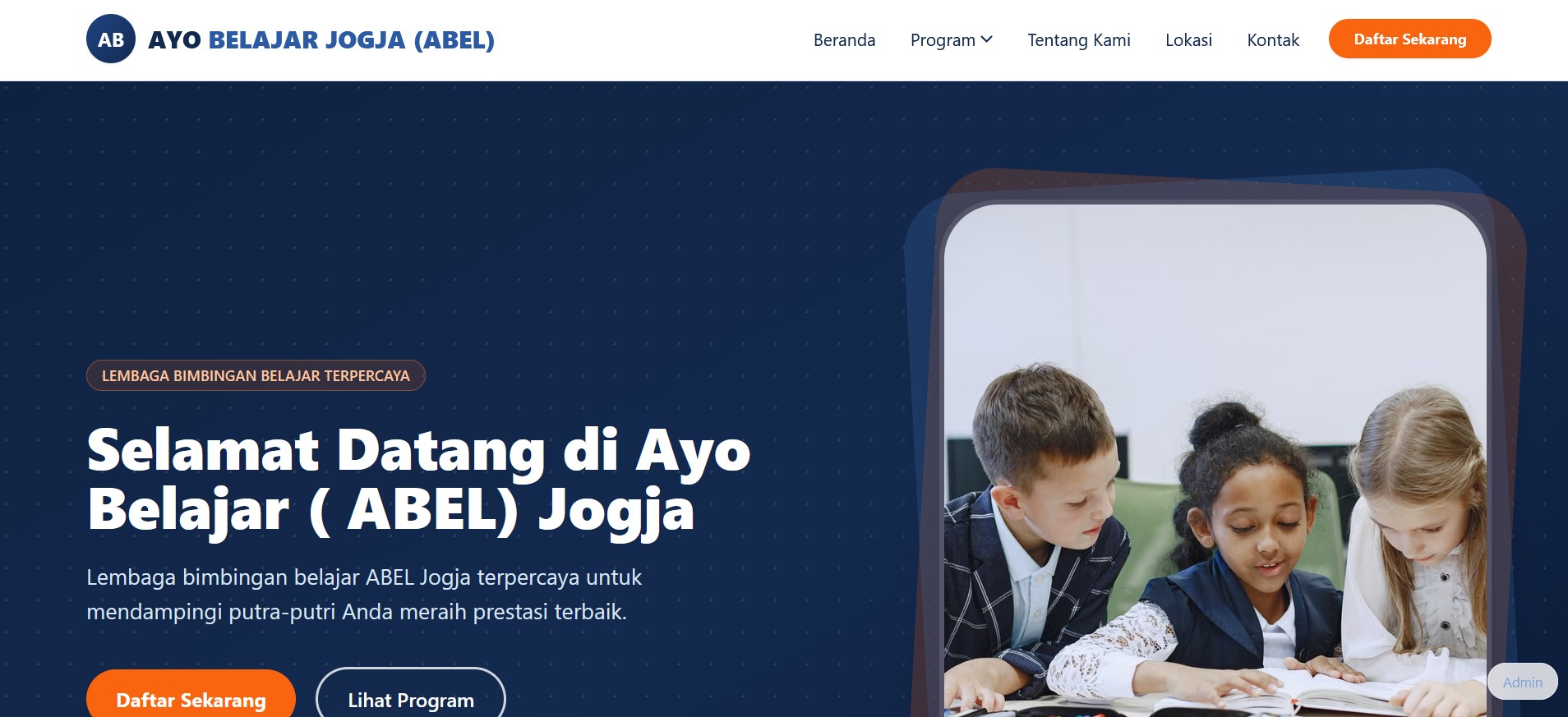 Beranda website Ayo Belajar Jogja (ABEL)